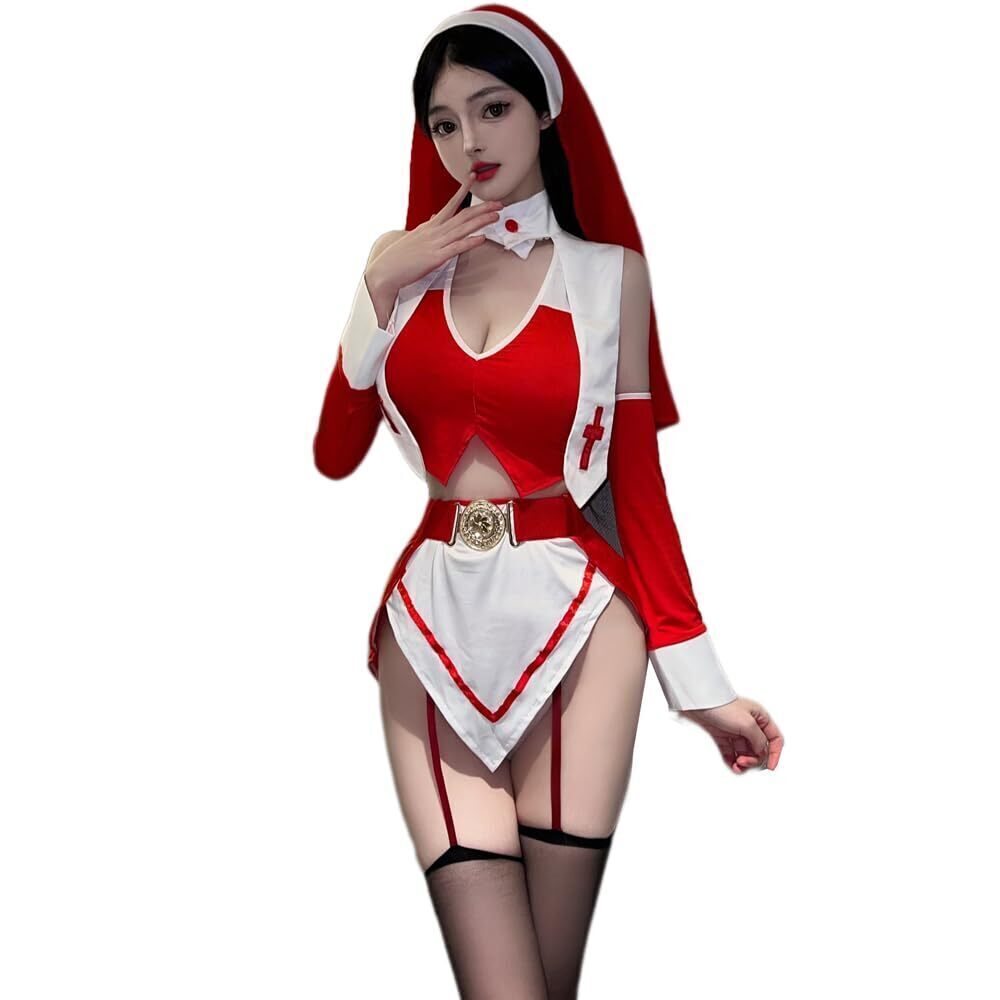 6760 sexy cosplay nun lingerie anime cosplay stage Halloween maid uniform